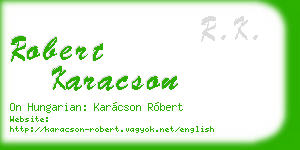 robert karacson business card